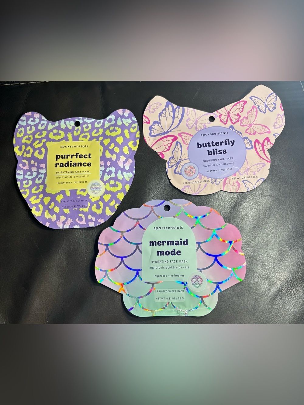 3 New spa-scentials Face Mask Brightening Hydrating Soothing